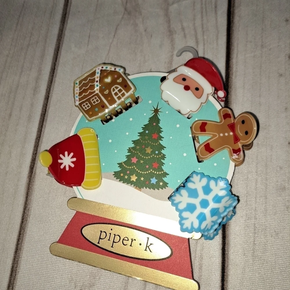 2 FOR 20 SALE Piper K Christmas Holiday Hair Clips Set W/5pcs